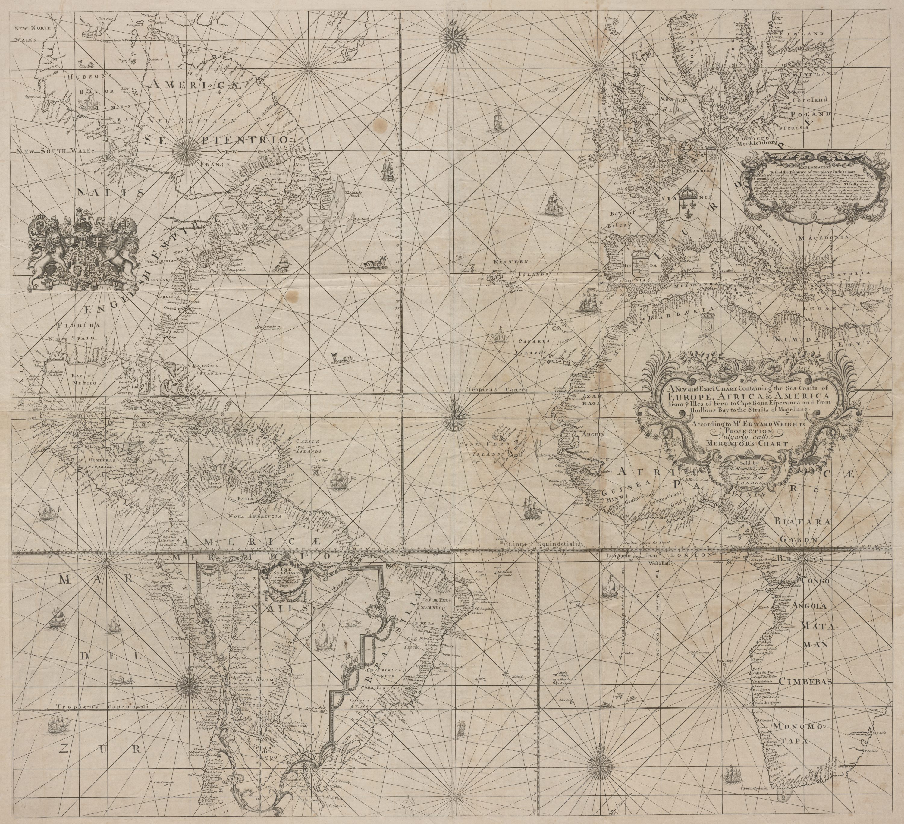 Az Atlanti-óceán hajózási térképe (1733–1740)